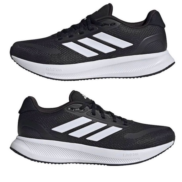 adidas Black and White Cloudfoam Athletic Running Shoes - Picture 2 of 4